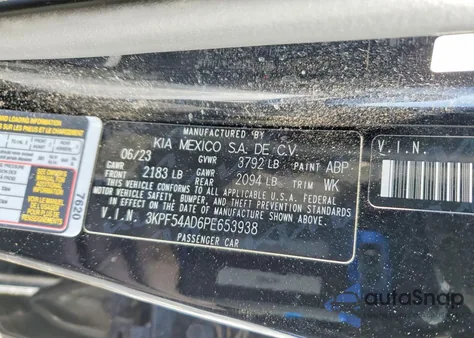 2023 Kia Forte Gt Line z USA, uszkodzony, nr VIN 3KPF54AD6PE653938